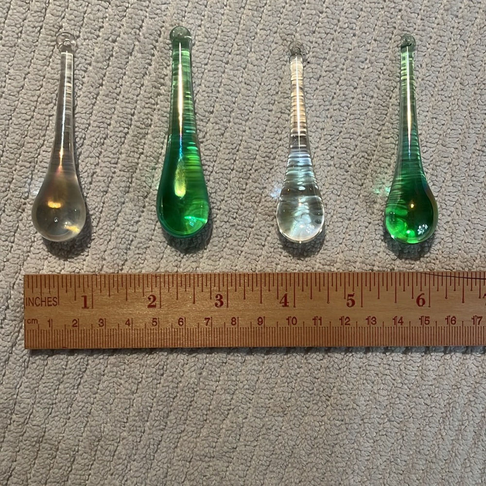 *3 for $10* Colorful Glass Teardrop Ornaments - Picture 3 of 4
